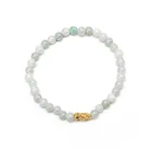 Браслет из натурального нефрита Pixiu 3D, жёлтое золото 999 к, 6 мм, 1 шт.