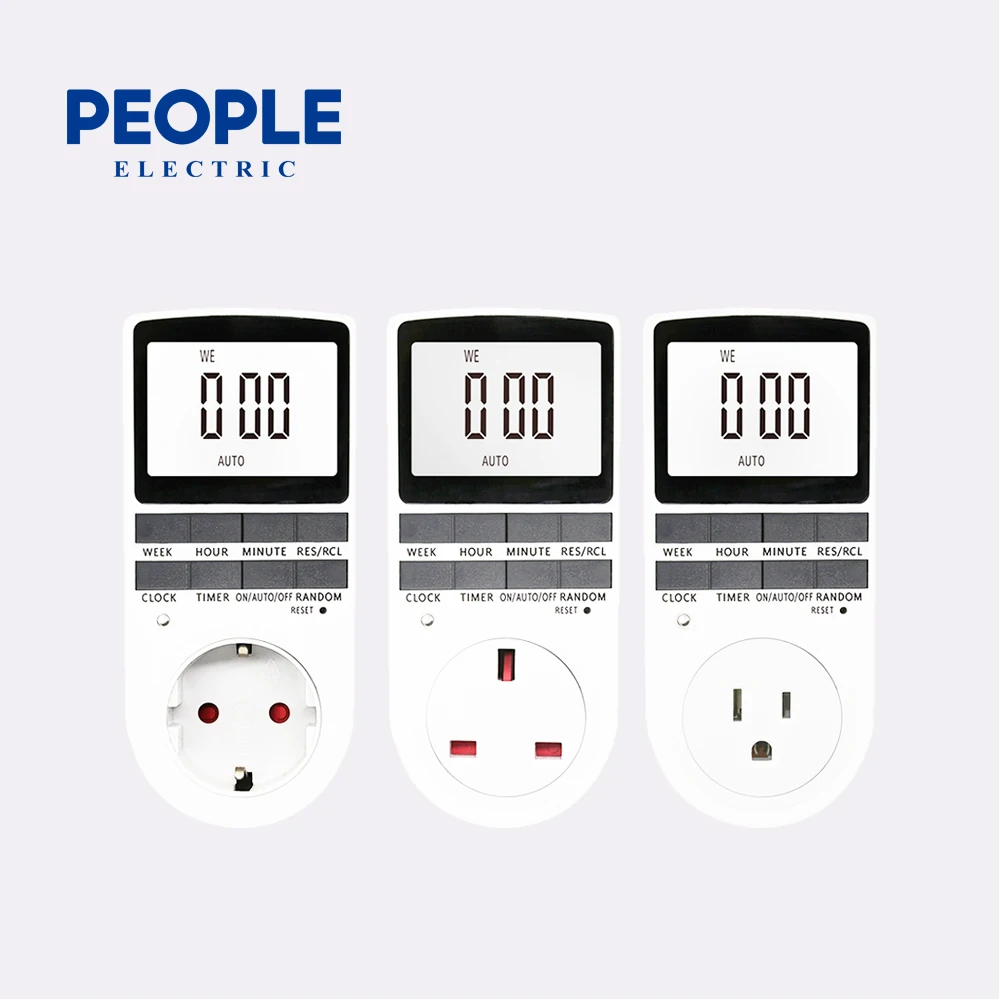 Электронный цифровой переключатель с таймером PEOPLE штепсельная вилка