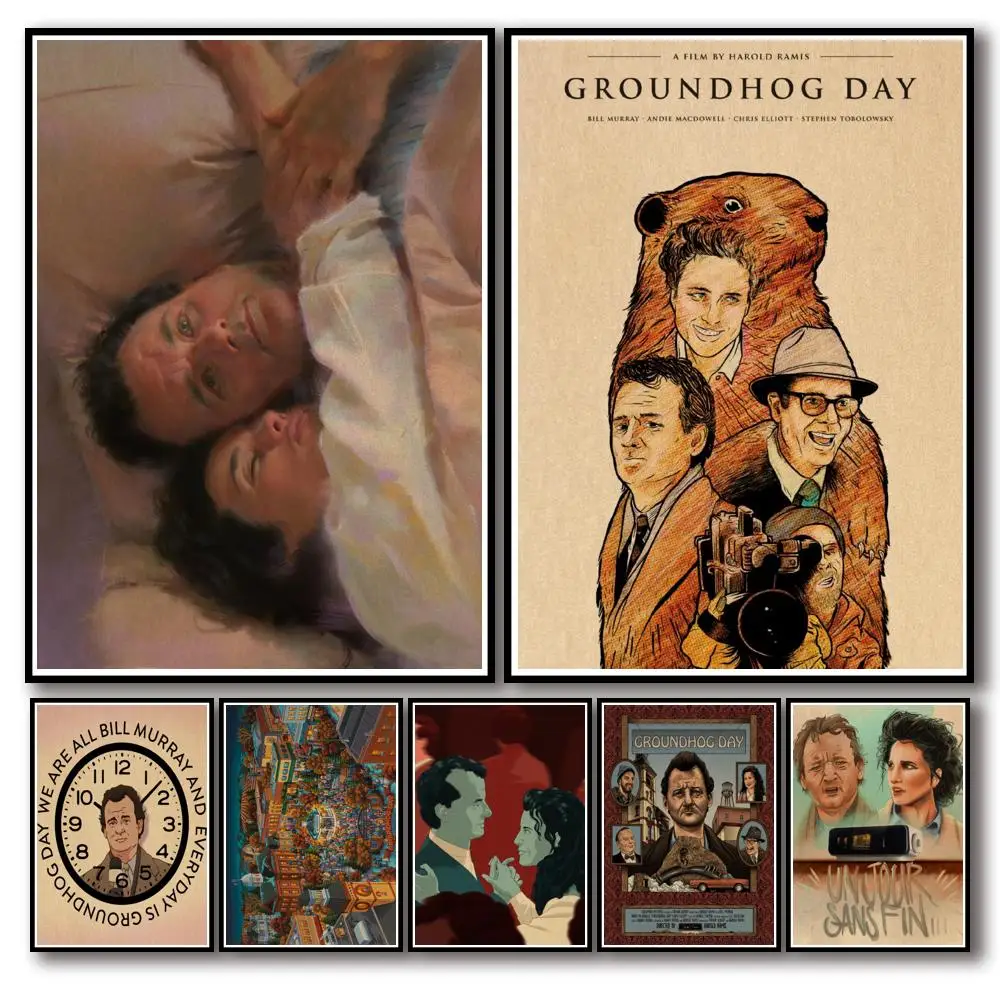 

23 конструкции сурок День Плакат из крафт-бумаги искусства Homedecal необычные настенные Стикеры для Кофе дом бар