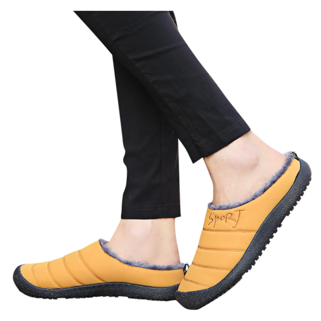 Зимние тапочки для пар большие размеры повседневная домашняя бархатная теплая