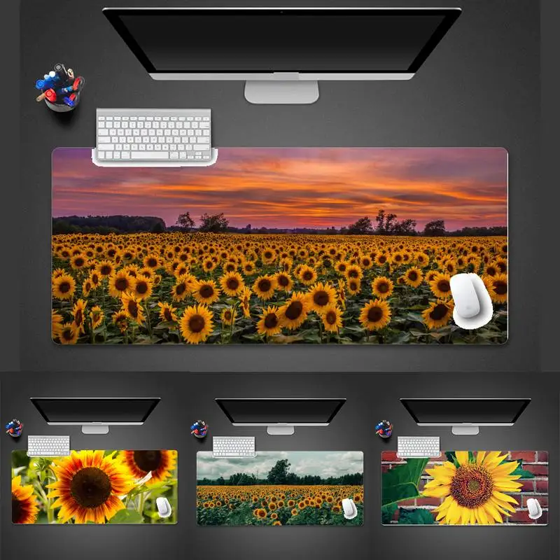 

Beautiful sunflower natural Natural Rubber Gaming mousepad Desk Mat Desk Table Protect Game Office Work Mouse Mat pad