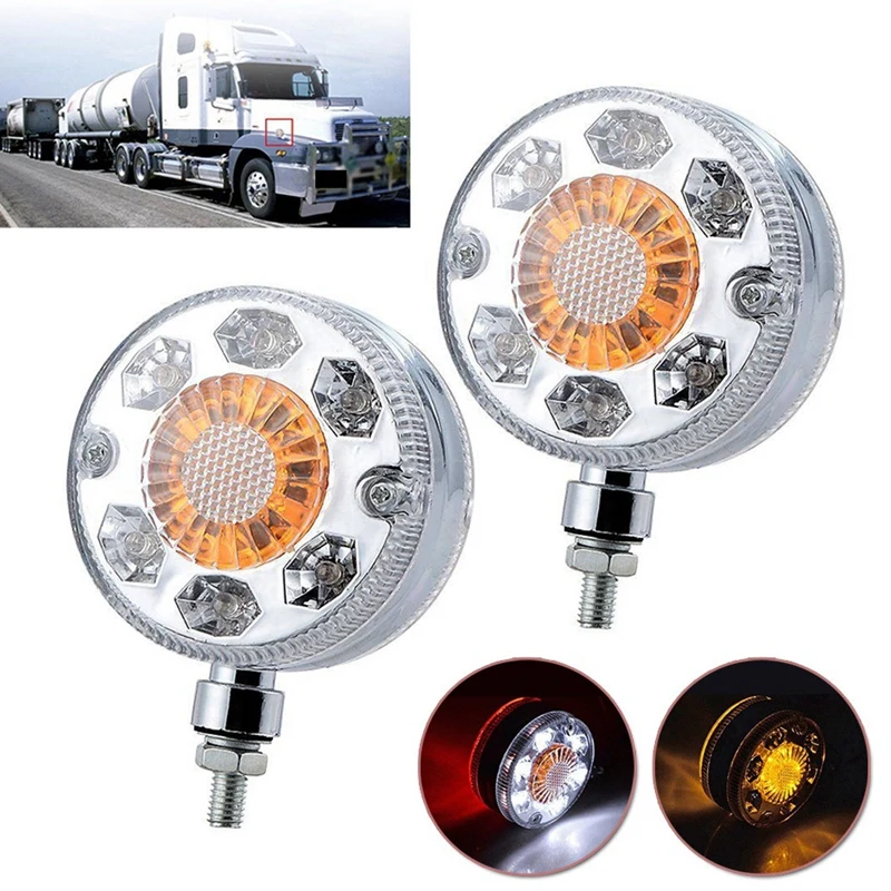 

2Pcs 24V 24 LED Car Truck Side Lights Turn Signal Brale Lamp for Trailers Lorry Tractors