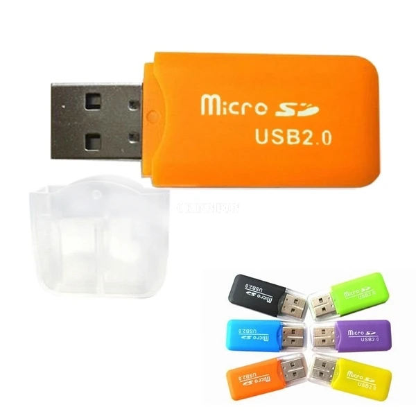 

1000 шт./лот высокоскоростной считыватель карт памяти Mini Micro SD T-Flash TF USB 2,0 с крышкой адаптер считыватель карт памяти
