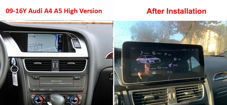 COIKA Система Android 9,0 автомобильный экран плеер для Audi A4L B8 A5 2009- gps Navi Мультимедиа Стерео 2+ 32 Гб ram wifi Google BT ips