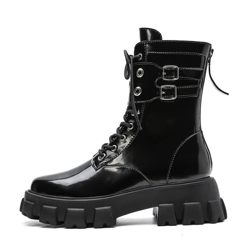 

2020 Winter New Fashion Woman Martin Boots Leather High-top Thick Bottom Boots Casual Comfortable Shoes