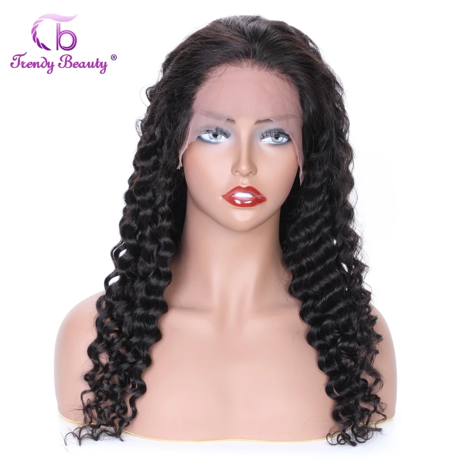 Brazilian Deep Wave Wigs 13x4 Lace Frontal Wig For Women 180 Density Remy Human Hair Wigs 5x5 Lace Closure Wig Deep Wave Wigs
