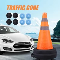 portable foldable traffic cones parking barriers reflective road cones with jack silicone pad for tesla model 3yxs