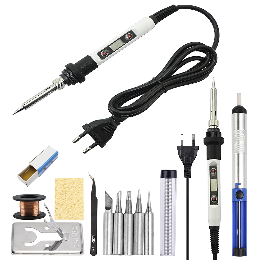 

Adjustable Temperature Solder Iron 80W 220V / 110V LCD Electric Soldering Iron Welding Repair Tools