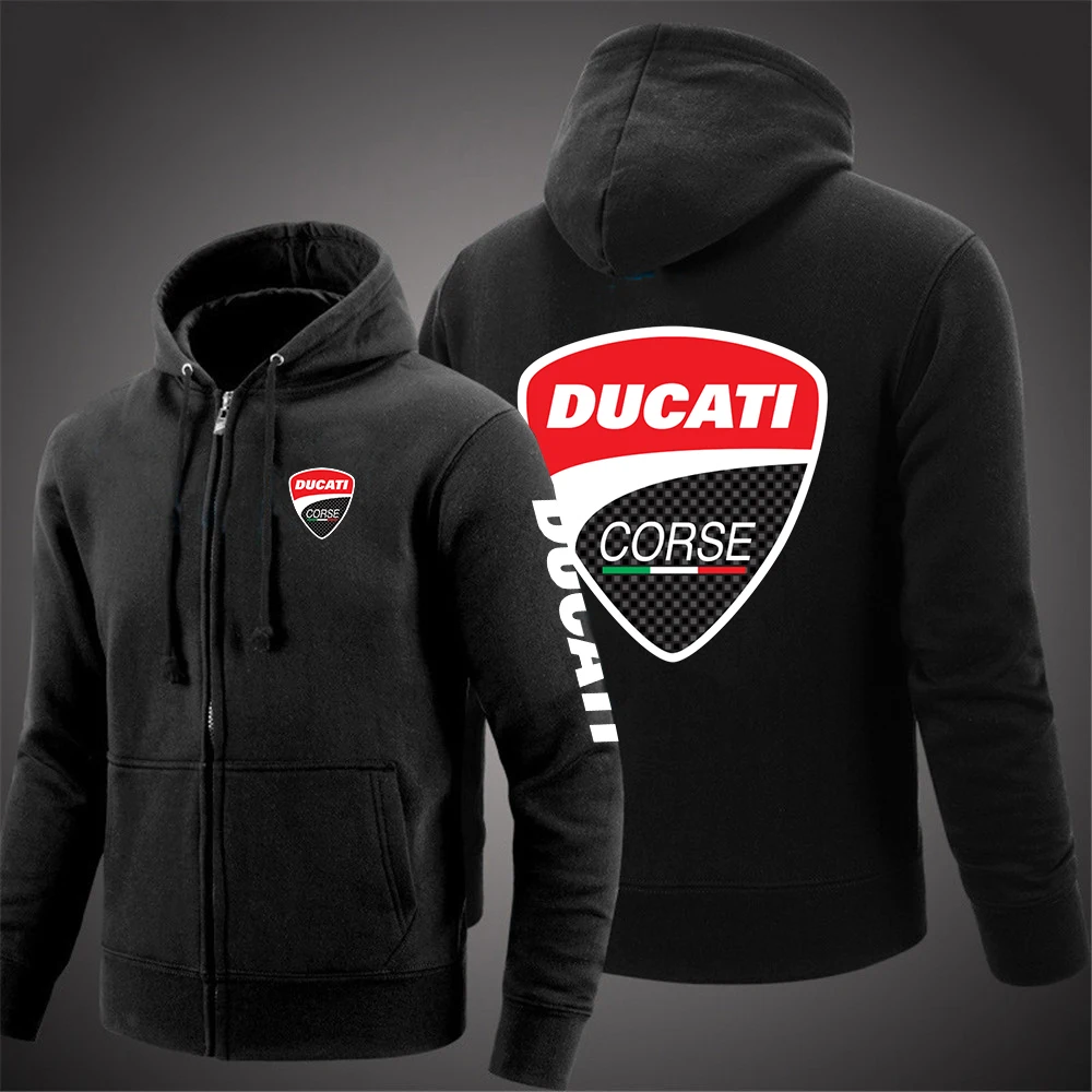 2021 Ducati Мужская удобная толстовка на молнии с принтом хлопковые Удобные