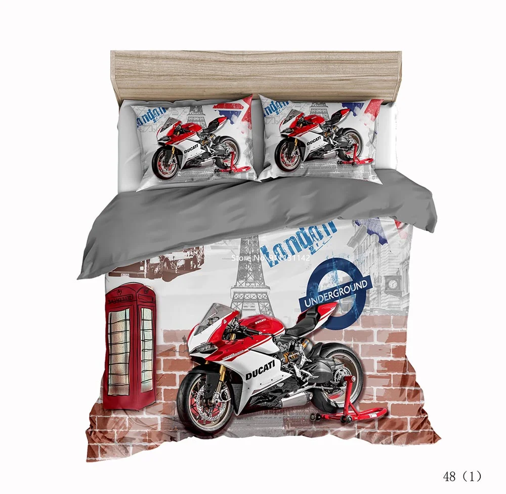 Комплект постельного белья в британском стиле с цифровым принтом мягкий и