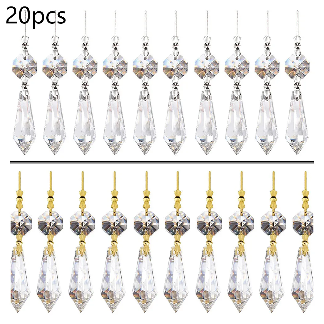 

Teardrop Crystal Pendant Wedding 20Pcs Chandelier Christmas Clear Dcor