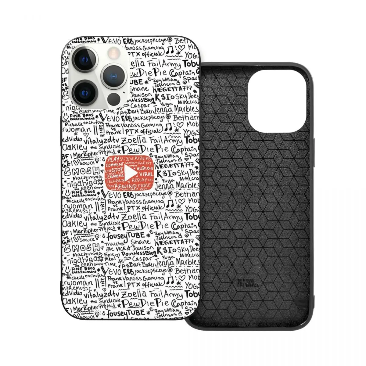 

Стеклянный бампер для телефона Youtube из ТПУ для iPhone 13 12 11 Xs Xr X Pro Max Mini 7 8 Se2 Plus 6 6S