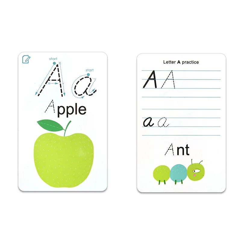 

Montessori Early Learning Flash Cards Alphanumeric Word Writing Cognitive Cards Erasable Repeated Practice Handwriting For Kids
