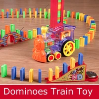 domino train puzzle electronic car gifts educational building blocks toys for kids