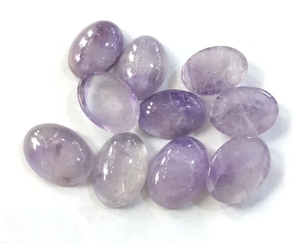 

Natural Loose Gemstones Lavender Amethyst Oval Cabochon 13x18mm Semi-Precious stone Beads Ring face Pendant accessories