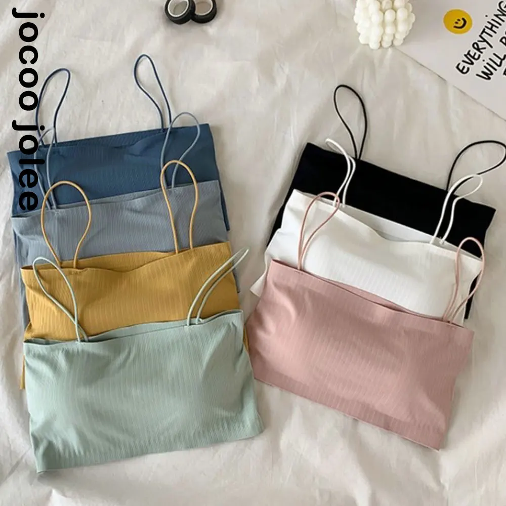 

Knitted Strapless Women Tank Top Backless One Word Collar Off Shoulder Solid Screw Thread All Match Vest Sexy Summer Ladies