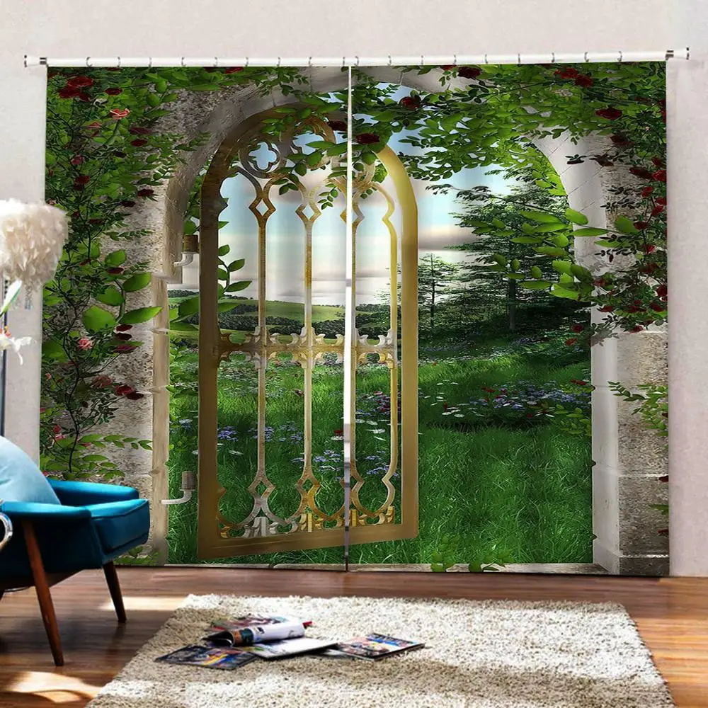 3D римские занавески пользовательские двери кухни оконные современные