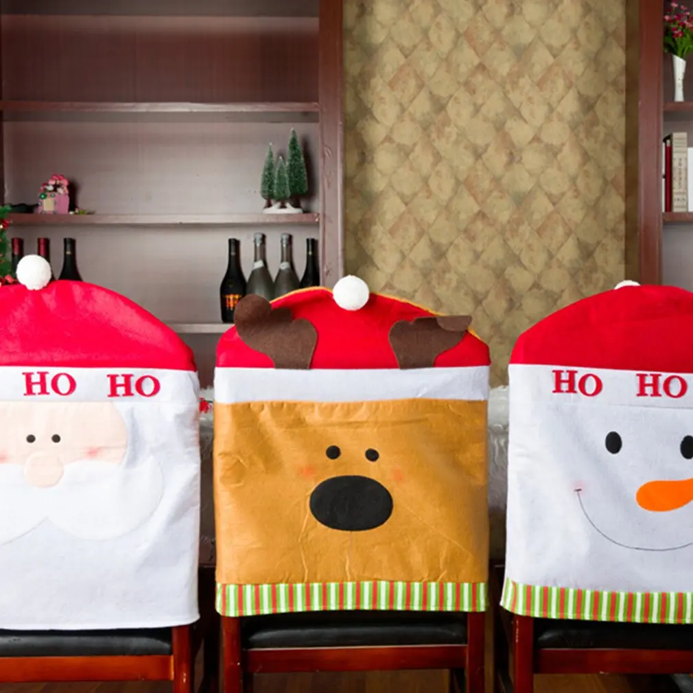 Милые домашние декоративные чехлы для стульев Рождественские серии вечерние