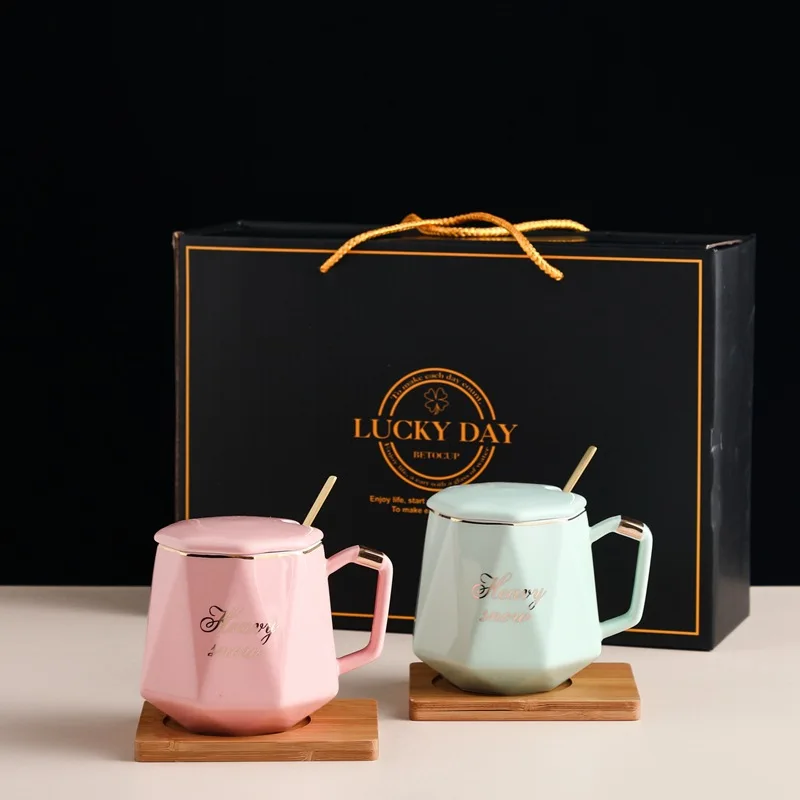 Новый продукт 450 мл Роскошная золотая кофейная чашка в европейском стиле с