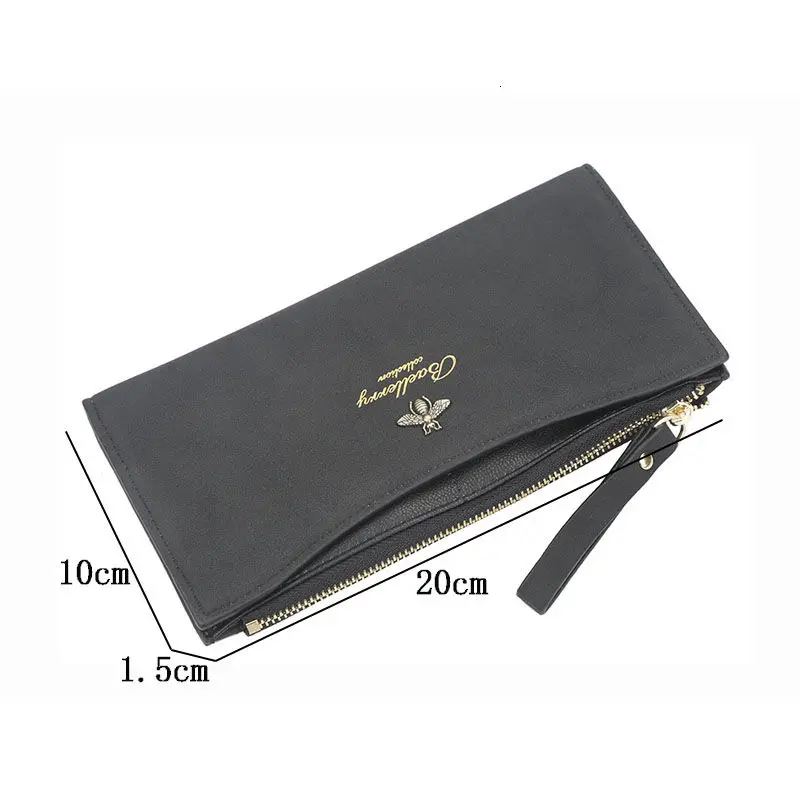 Модные маленькие кошельки из искусственной кожи с Пчелкой на тонкой молнии