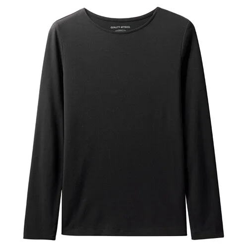 09Black Giordano Женская Футболка женская хлопковая футболка с длинным рукавом Тонкая полосатая черная женская футболка De Moda 05329799 - Цвет: 09Black