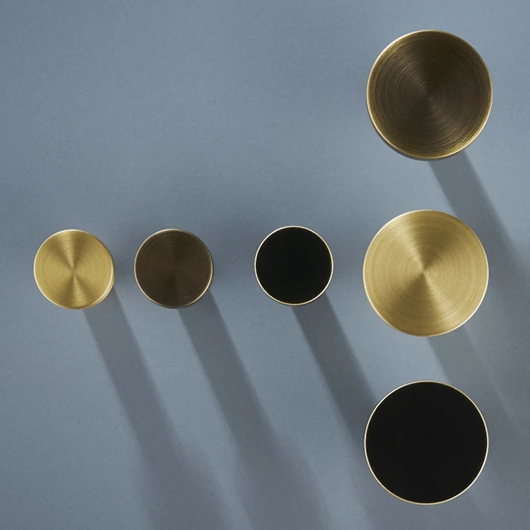 Золотая латунь простая ручка для шкафа ручки круглой формы черные латунные