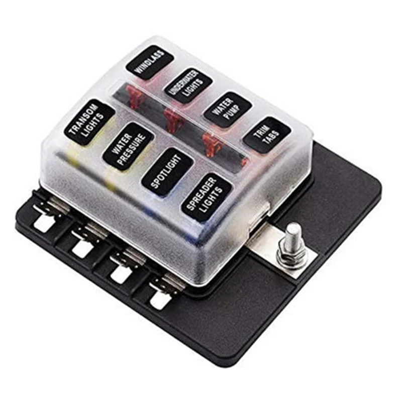 

8-way Terminals 1 In 8 Out Car Automotive Boat Bus Blade Fuse Holder Box