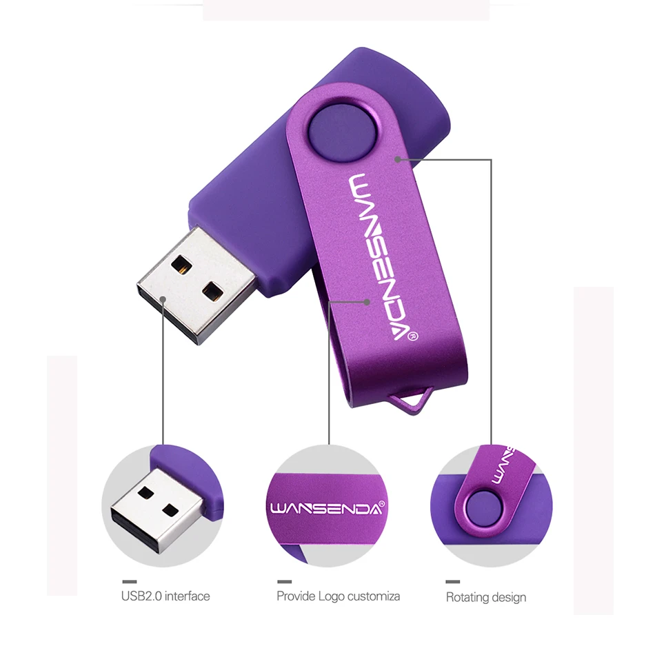 USB флеш накопитель Wansenda металлический 256 ГБ 128 Гб 64 32 16 8 4 ГБ|usb 2.0 pen drive|flash drivepen drive |