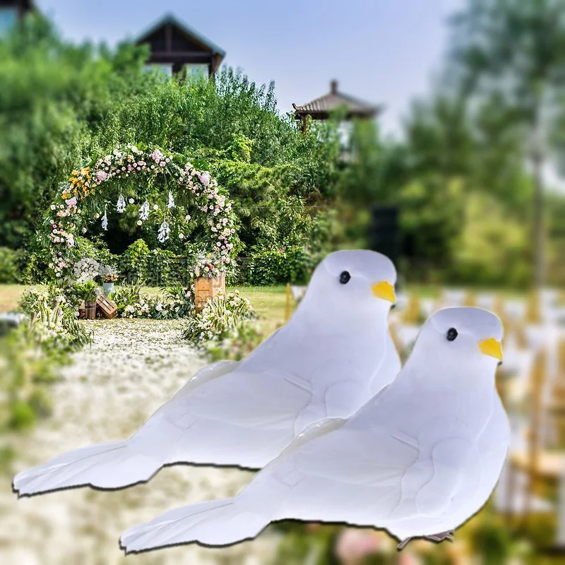1pc Artificial Foam Feather Dove Decorative White Mini Bird magnet Craft Birds Simulated Doves Art Retro Photo Props | Дом и сад