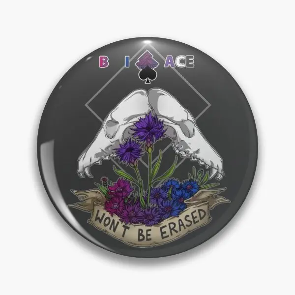 Bi Ace Wo Not Be Erased  Customizable Soft Button Pin Lapel Pin Funny Badge Lover Fashion Creative Cute Cartoon Hat Brooch Gift