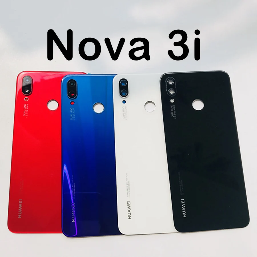 Для huawei Nova 3 крышка батареи Задняя стеклянная задняя дверь корпус чехол для huawei Nova 3i крышка батареи с объективом камеры Замена