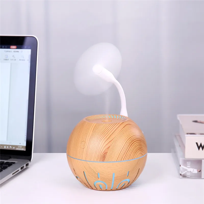 

New 330ml Wood Grain Humidifier Aroma Essential Oil Diffuser Ultrasonic Air Humidifier With 7 Color LED Light for Office Home