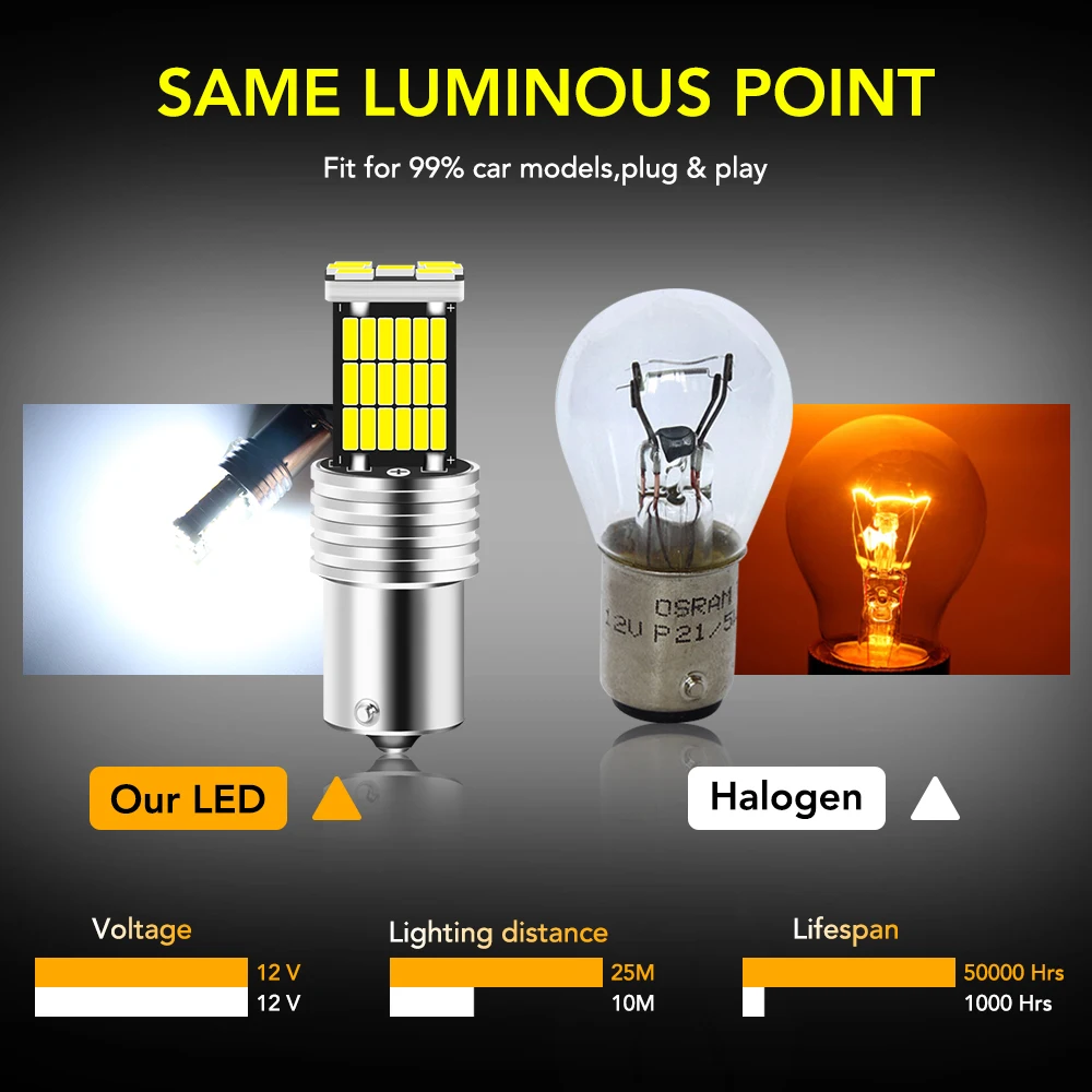 2 шт. BA15S P21W 1156 Canbus автомобильная LED лампа заднего хода для Chevrolet Cruze Epica Lova Jeep Renegade Compass Wrangler Dodge On.