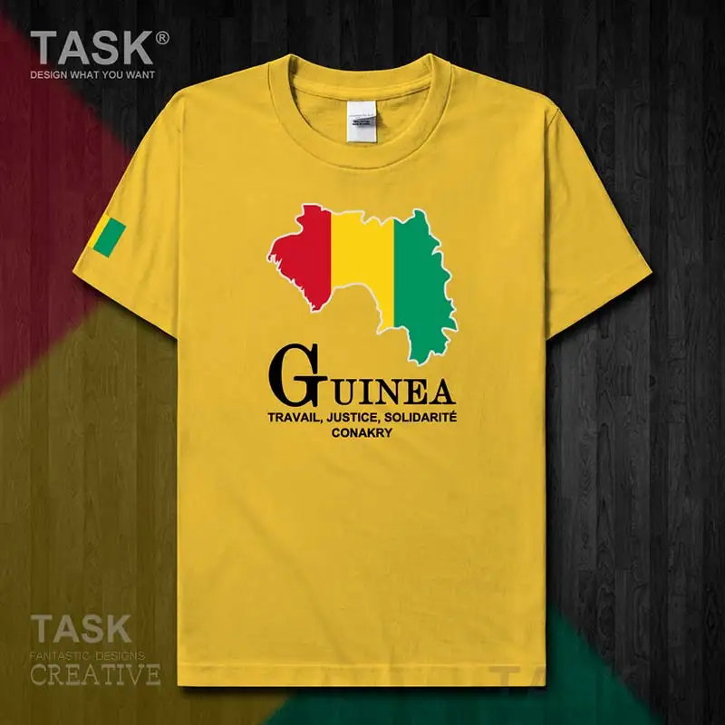 Новая мужская футболка Conakry с национальным сборным Гвинеи GN, топ, спортивная одежда с коротким рукавом, летняя хлопковая футболка 50