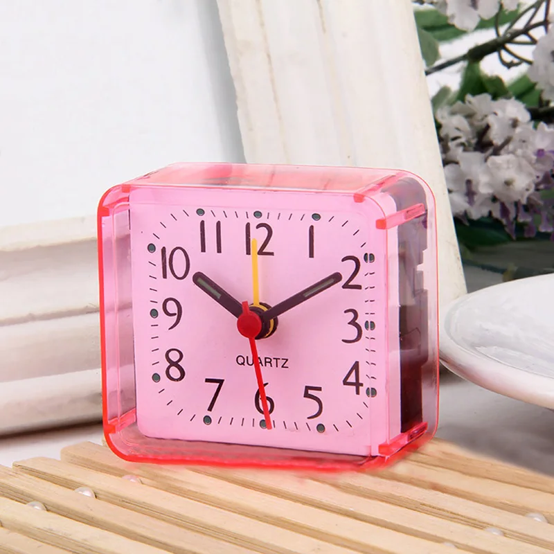 

Square Small Bed Compact Travel Quartz Beep Clock Fashion Rabbit Bedside Lamp Green Batteries Alarm 4 Colors Multi-function