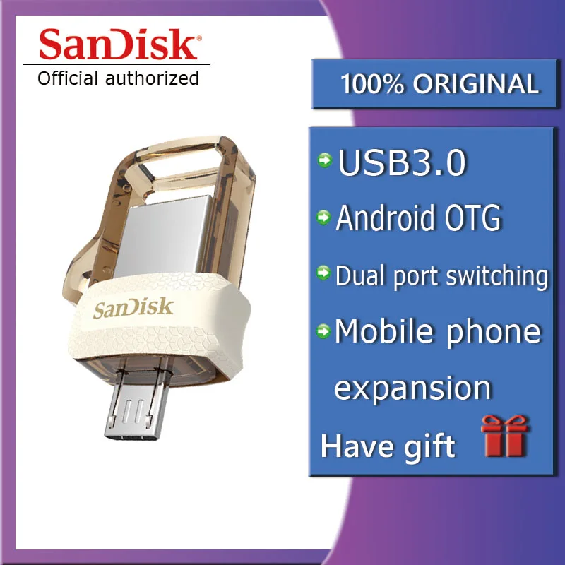 100% Оригинальный Sandisk sdd3 двойной OTG USB флеш накопитель 64 ГБ 32 накопители 150 м/с