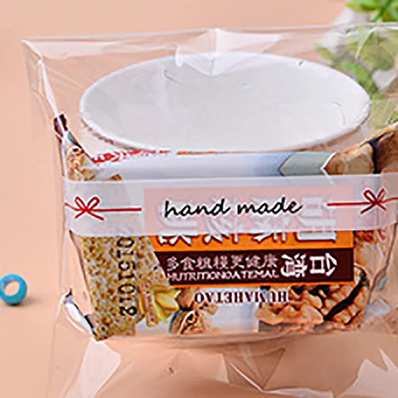 100 шт Подарочная сумка ручной работы Упаковка конфет с бантом Ziplock Сумки Сувениры