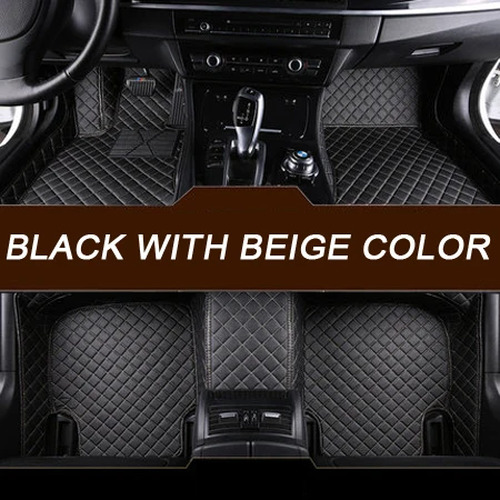 Black with beige Автомобильный напольный коврик для VOLKSWAGEN vw passat b5 touran 2005 polo sedan golf 6 sharan водонепроницаемый для левого привода - Название цвета: Black with beige