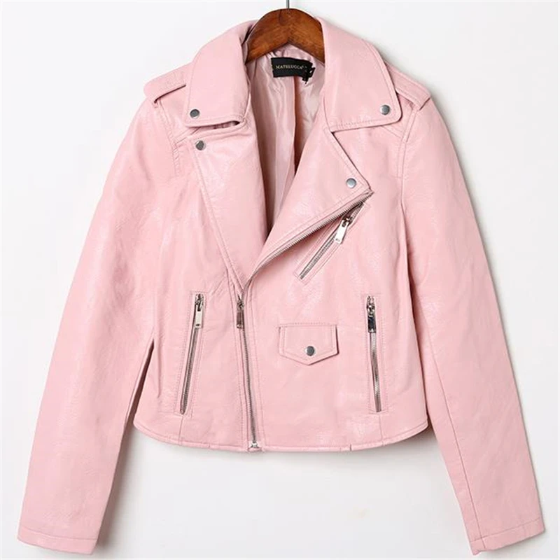 

Woman Spring Leather Jackets Female Autumn Pu Coat Lady Locomotive Jacket Women Slim Leather Coats Lady Winter Slim Outerwear
