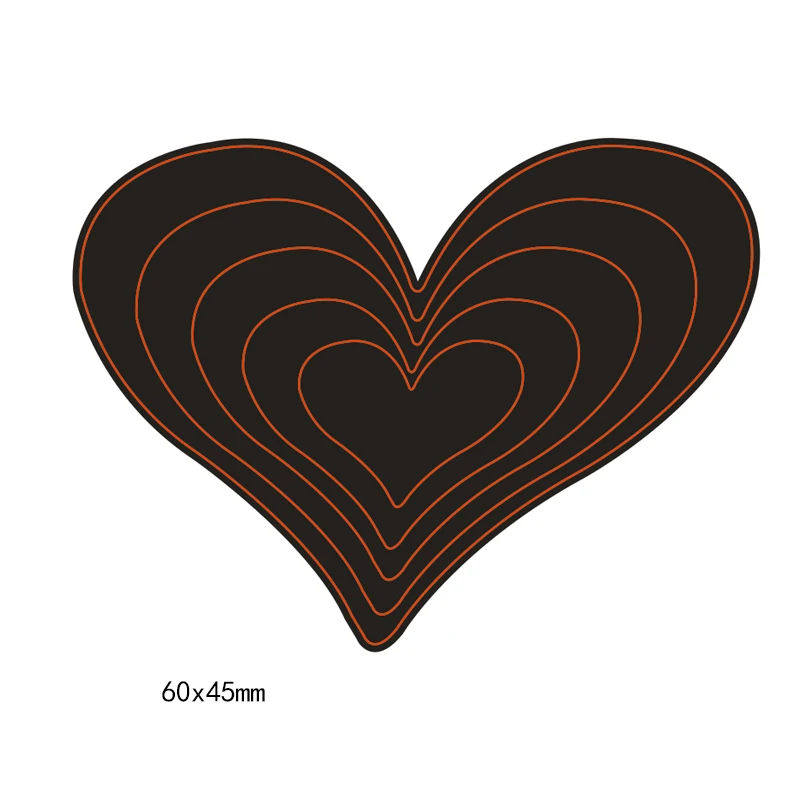 Металлические Вырубные штампы набор несимметричных сердца новинка для открыток
