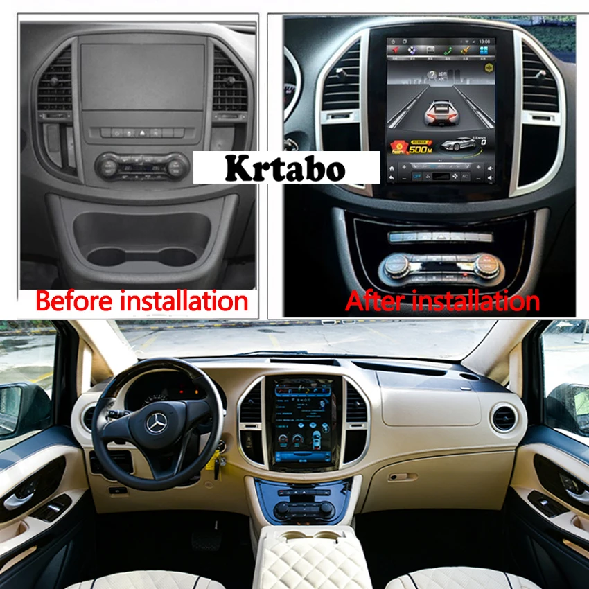 Krtabo автомобильный Радио Android мультимедийный плеер для Mercedes Benz Vito 2016-2019 большой