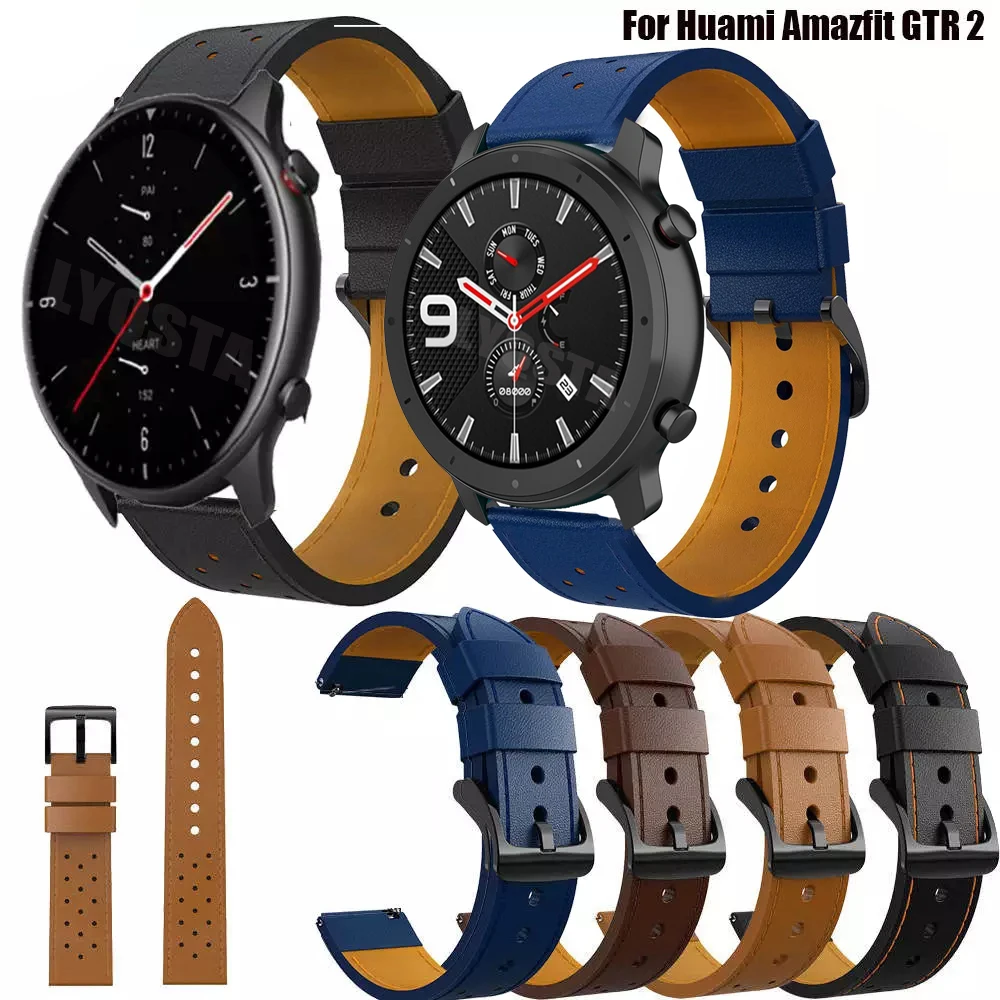 

Кожаный ремешок для часов GTR 2 42 47 мм, браслет для часов Huami Amazfit PACE/BIP S/GTS 2e, Samsung Gear S2 S3 Correa