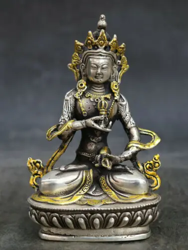 5 &quotТибет буддизм фэншуйская бронза Ваджрасаттва сидеть статуя цветка лотоса |