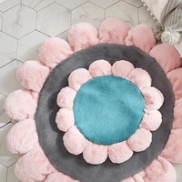 nordic round bunny cashmere flower floor mat living room bedroom childrens room carpet thickening chair cushion plush pet pad