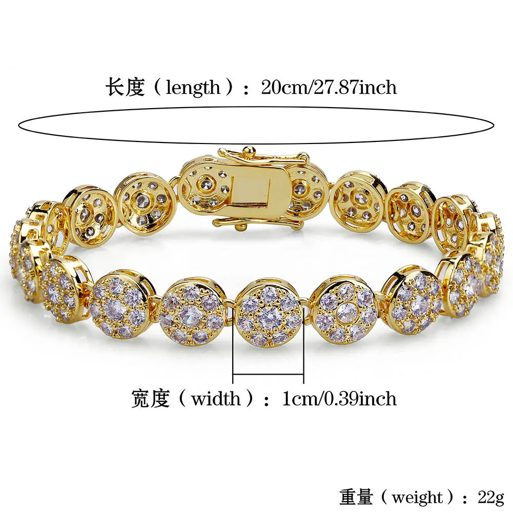 TOPGRILLZ позолоченный/посеребренный ледяной сверкающий ювелирный браслет Круглый с