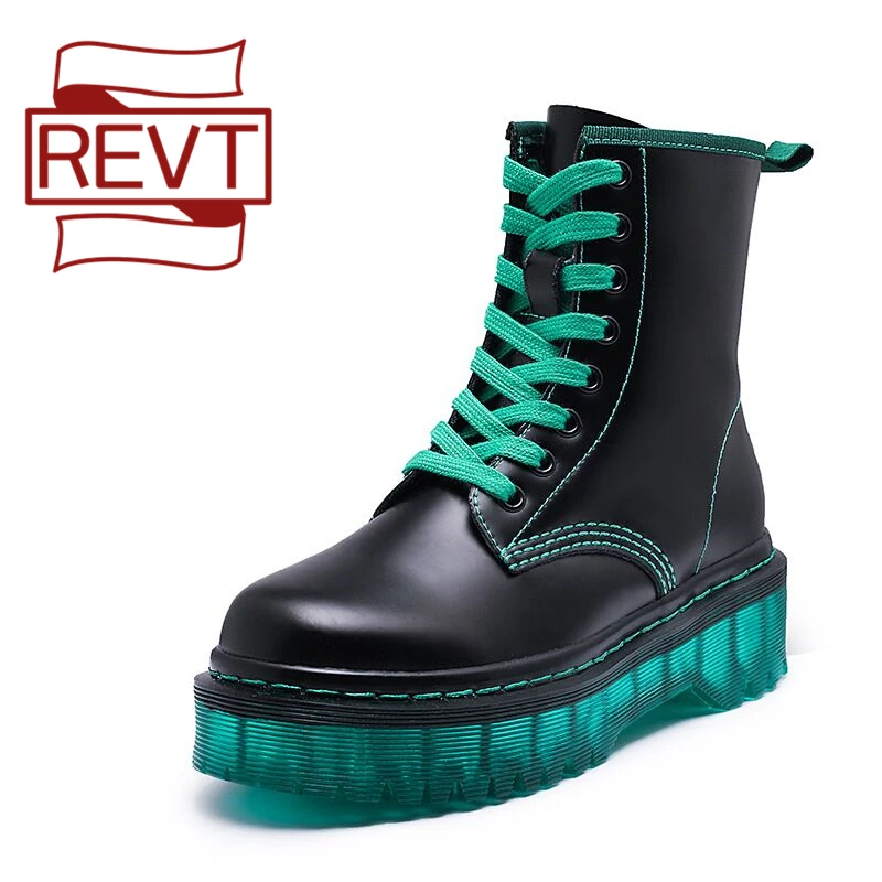 Ботинки REVT Martens женские из натуральной кожи ботинки мартинсы карамельных цветов
