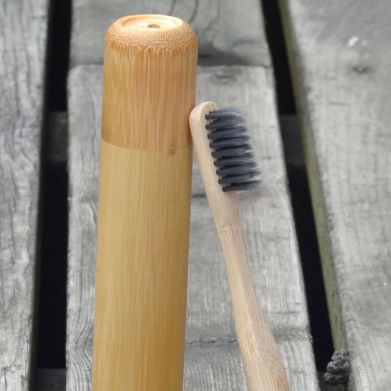 

6 Pieces Eco Friendly Zero Waste ToothBrush with Bamboo Tube Colorful Natural Wood ToothBrushes Set Oral B Cleaning Care Tools