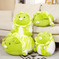 fluffy cabbage pig plush toy cute anime figure vegetable elves japanese cabbage pig stuffed soft doll baby pillow kids toys gift