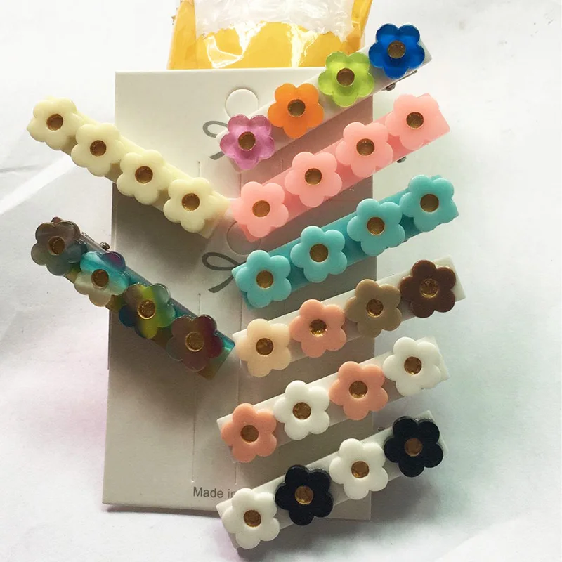 

13 Colors Colorful Flower Sunflower Hair Clip Girls Kids Acrylic Pins Hairs Accessories