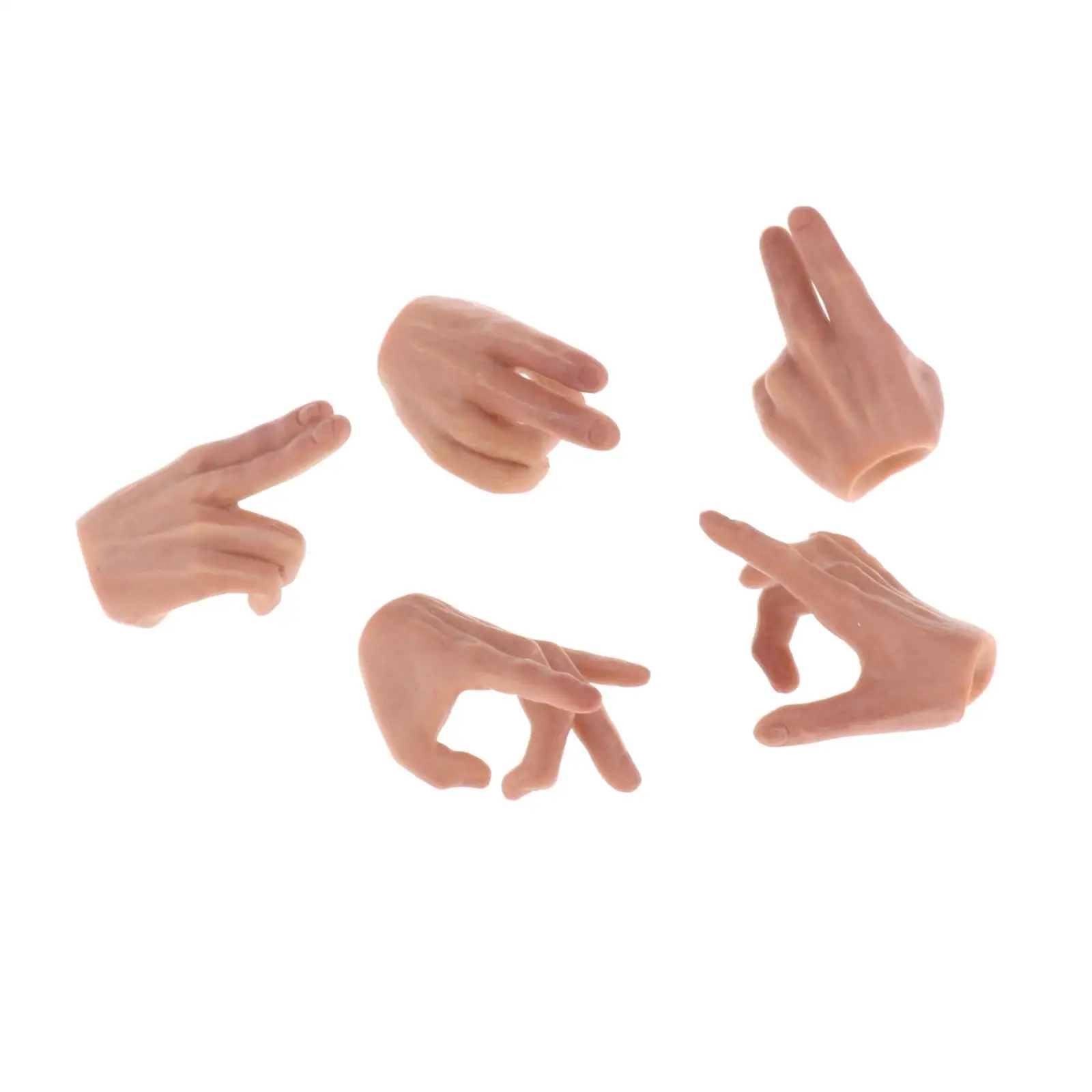 

5pcs 1:6 Wheat Skin Hands Models with Various Gestures Body Parts for 12'' HT Action Figure Accessories